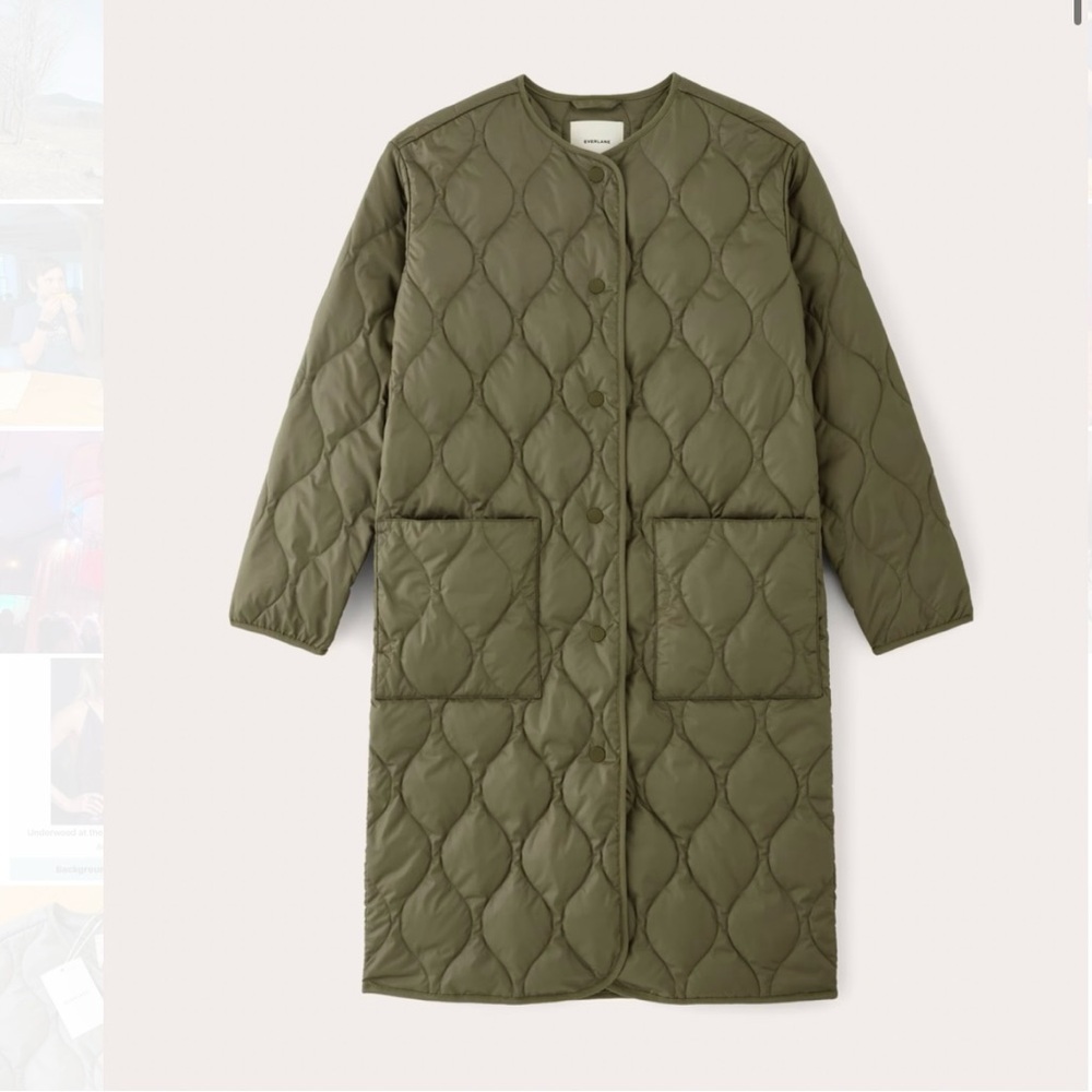 Everlane Long Quilted Liner Coat S